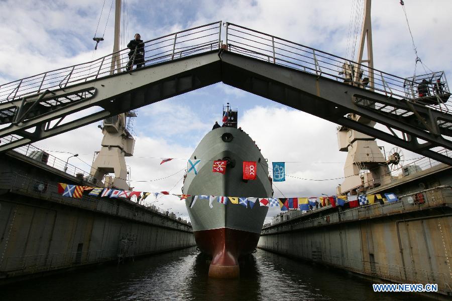 В Санкт-Петербурге РФ на воду спущено первое судно связи нового проекта 18280 для российского флота