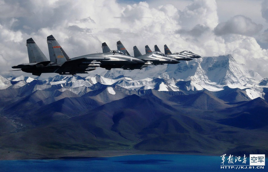 Группа китайских истребителей «Цзянь-11» завершила патрулирование по Гималаям (2)