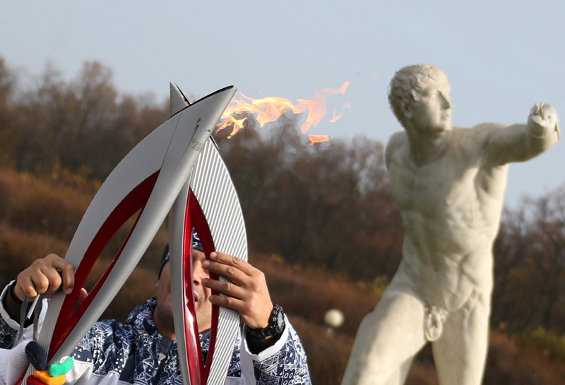 Эстафета огня XXII Олимпийских игр в Подмосковье (7)