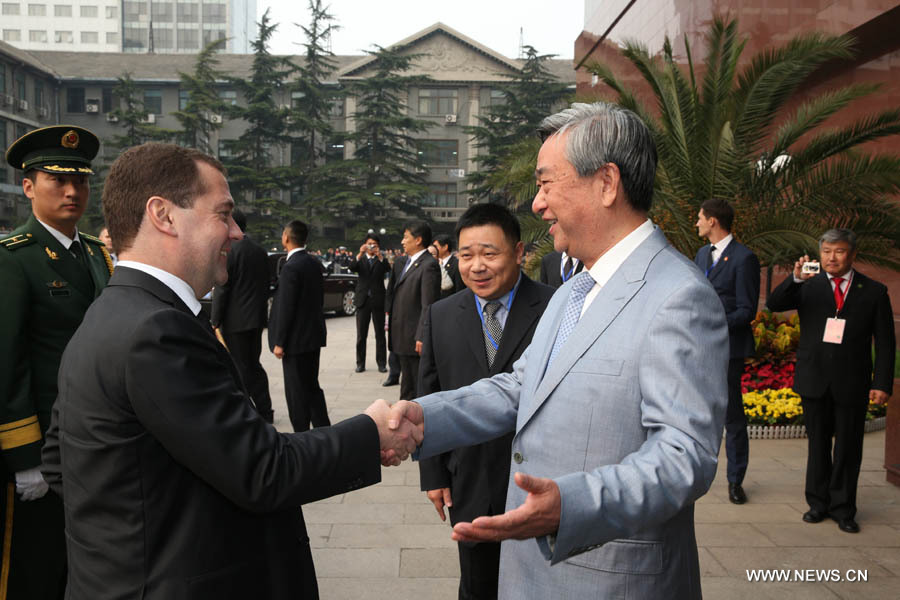 Генеральный директор агентства Синьхуа Ли Цунцзюнь приветствовал Председателя Правительства Российской Федерации Д.А.Медведева (2)