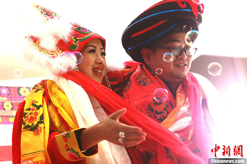Традиционная свадьба народности Цян прошла в провинции Сычуань (4)