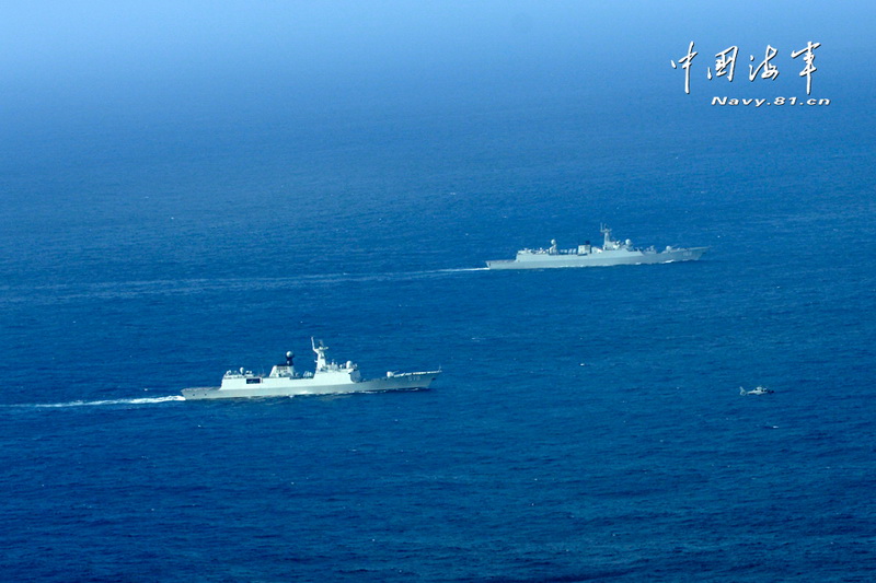 Воспроизведение учений ВМС НОАК КНР в западной части Тихого океана