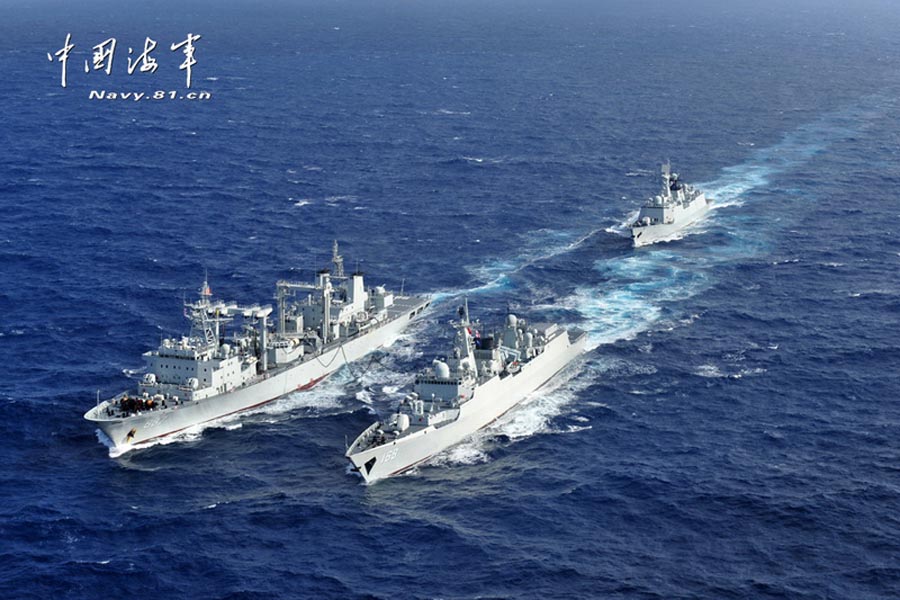 Воспроизведение учений ВМС НОАК КНР в западной части Тихого океана (2)