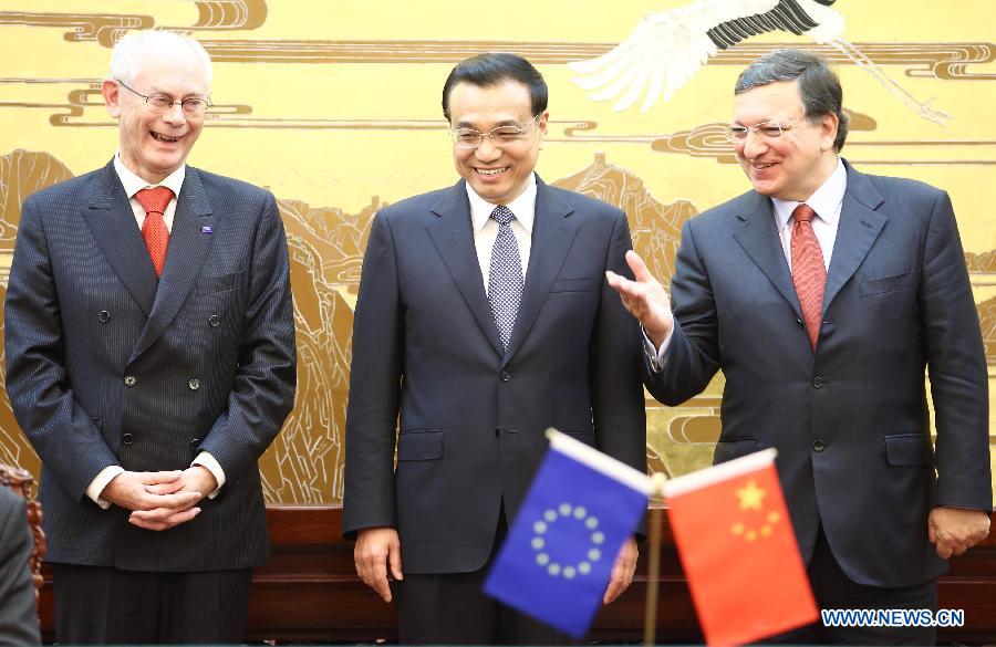 Ли Кэцян, Херман Ван Ромпей и Жозе Мануэл Баррозу провели 16-ю встречу лидеров КНР и ЕС (2)