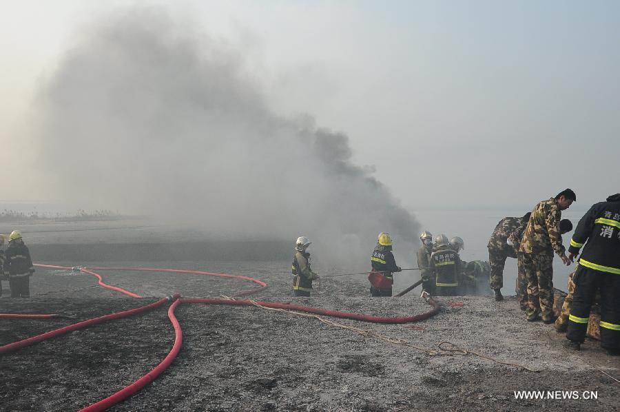 Число жертв пожара на нефтепроводе в городе Циндао возросло до 22 человек (8)