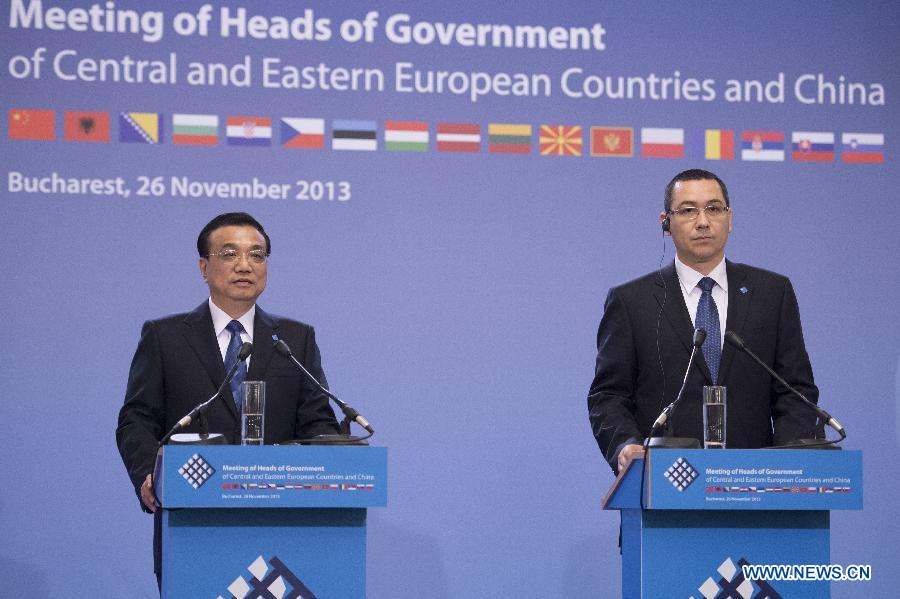 Ли Кэцян и премьер-министр Румынии провели совместную пресс- конференцию по итогам встречи руководителей Китая и стран ЦВЕ
