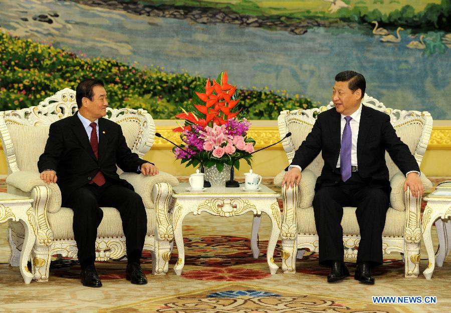 Си Цзиньпин встретился со спикером Национального собрания РК Кан Чан Хи