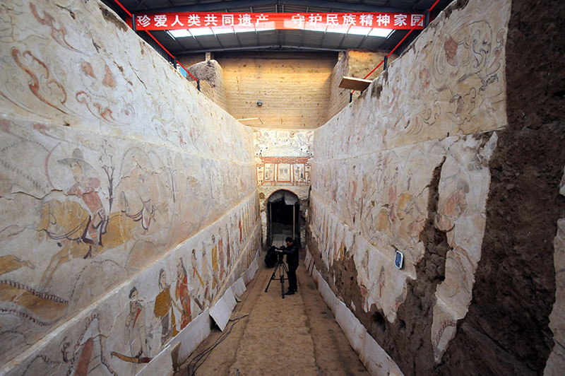 В провинции Шаньси обнаружена самая большая в Китае настенная «картина» со сценами охоты эпохи Северных династий (2)