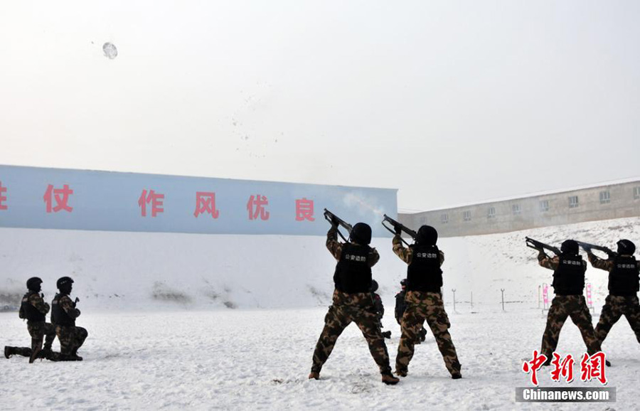 Пограничники Синьцзяна провели учение с практическими снарядами в 30-градусный мороз (3)