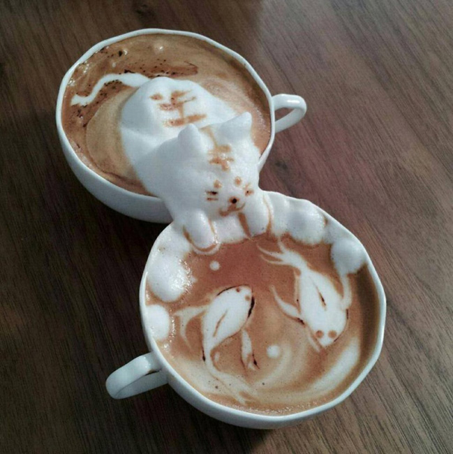 Невероятное искусство! Творчество на молочной пенке кофе (11)