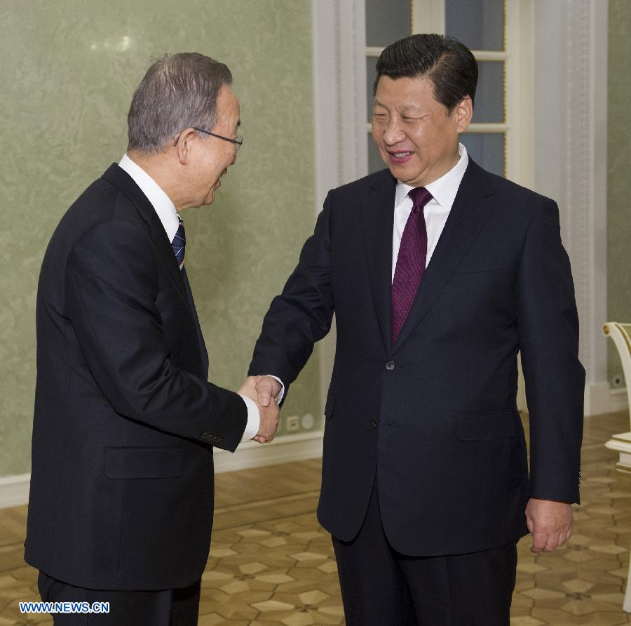 Председатель КНР Си Цзиньпин встретился с генеральным секретарем ООН Пан Ги Муном