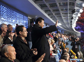 Председатель КНР Си Цзиньпин посетил церемонию открытия зимней Олимпиады в Сочи