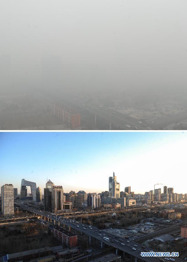 Смог рассеялся и качество воздуха улучшилось в Пекине после дождя (3)