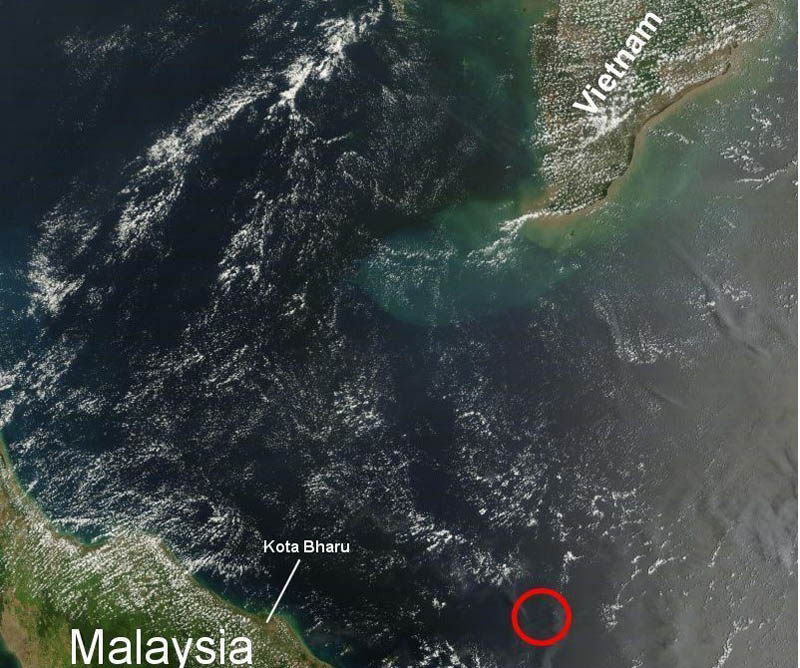 NASA опубликовало спутниковое изображение морской акватории, где была потеряна связь с лайнером Малайзийских авиалиний (2)