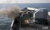 Два сторожевых корабля 054А из ВМФ «Бэйхай» провели учения с реальными снарядами