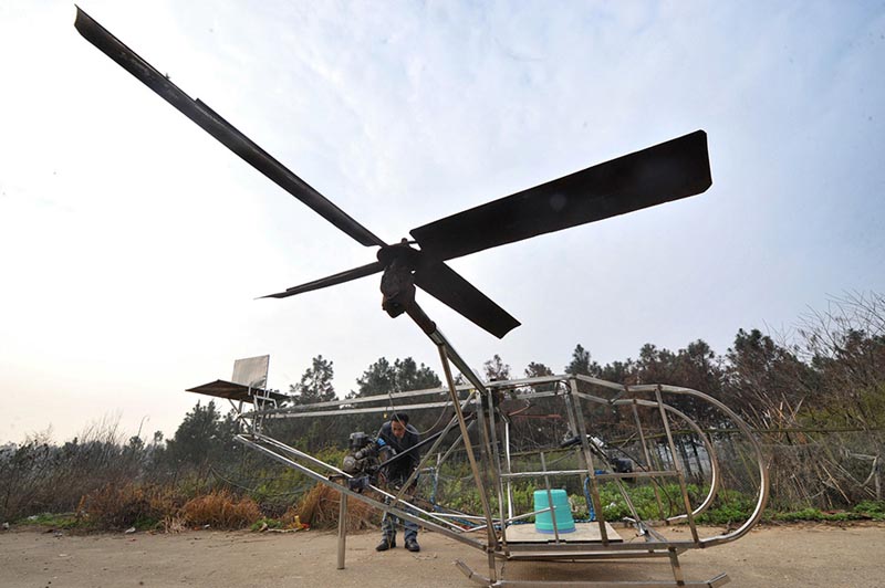 Крестьянин из провинции Хунань сконструировал вертолет