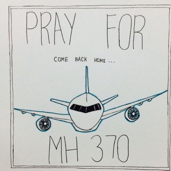 Пользователи Интернета разных стран мира молятся за пассажиров и экипаж пропавшего малазийского самолета карикатурой (7)