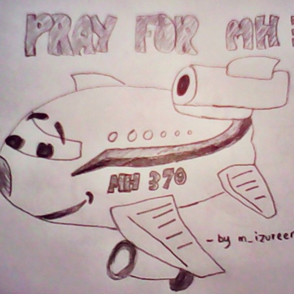 Пользователи Интернета разных стран мира молятся за пассажиров и экипаж пропавшего малазийского самолета карикатурой (16)
