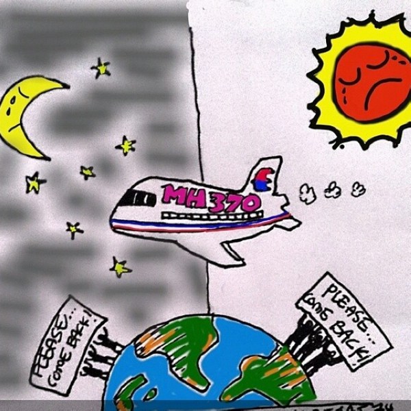 Пользователи Интернета разных стран мира молятся за пассажиров и экипаж пропавшего малазийского самолета карикатурой (10)