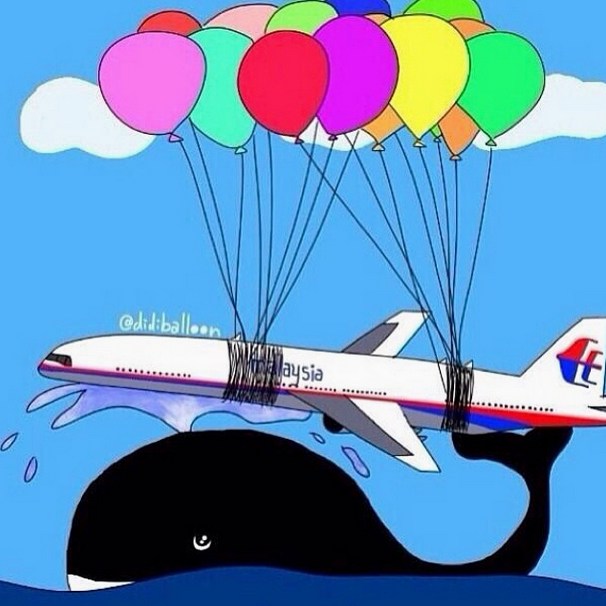 Пользователи Интернета разных стран мира молятся за пассажиров и экипаж пропавшего малазийского самолета карикатурой (20)