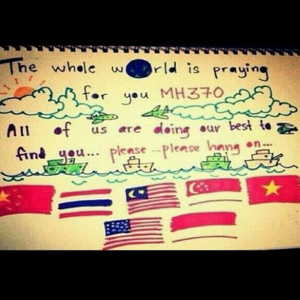 Пользователи Интернета разных стран мира молятся за пассажиров и экипаж пропавшего малазийского самолета карикатурой (13)