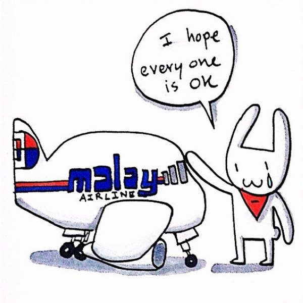 Пользователи Интернета разных стран мира молятся за пассажиров и экипаж пропавшего малазийского самолета карикатурой (18)