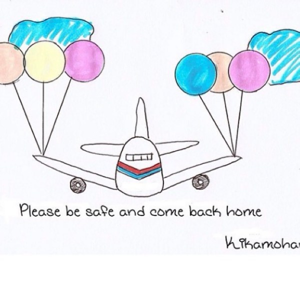 Пользователи Интернета разных стран мира молятся за пассажиров и экипаж пропавшего малазийского самолета карикатурой