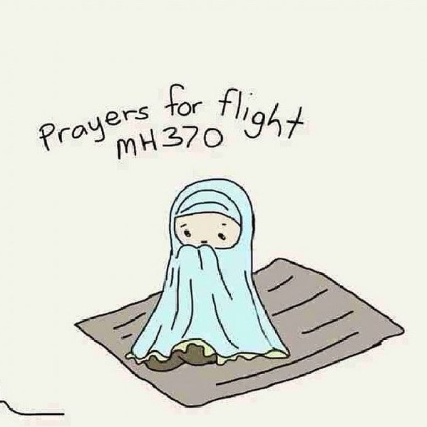 Пользователи Интернета разных стран мира молятся за пассажиров и экипаж пропавшего малазийского самолета карикатурой (3)