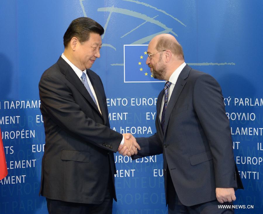 Председатель КНР Си Цзиньпин встретился с председателем Европейского парламента М. Шульцем (3)