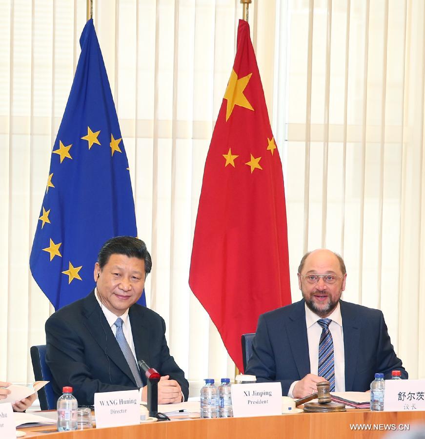 Председатель КНР Си Цзиньпин встретился с председателем Европейского парламента М. Шульцем