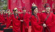 Коллективная свадебная церемония в костюмах Ханьфу